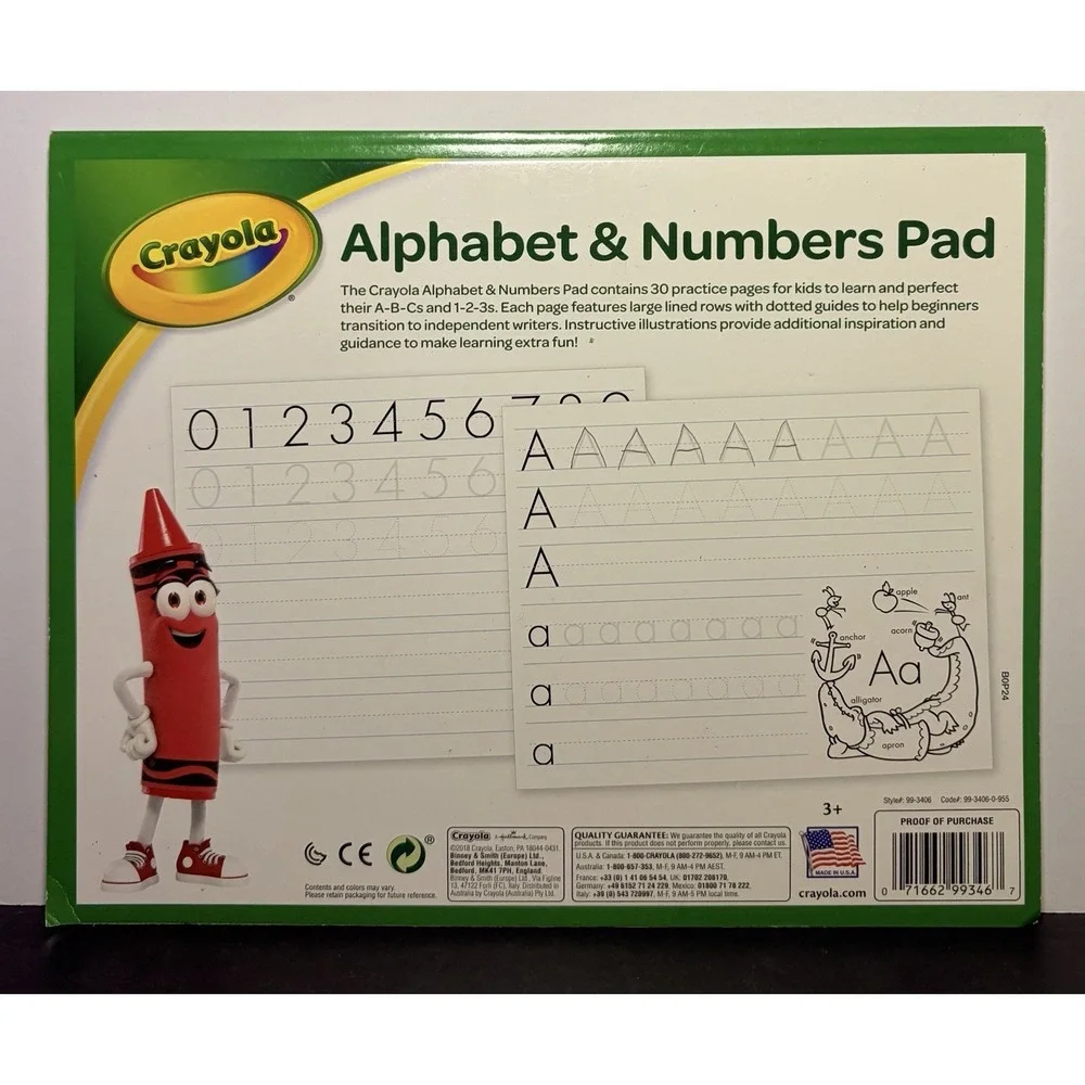 Crayola Alphabet Pad, Tracing Worksheets, 30 Pages, White, 10 x 8 Inches